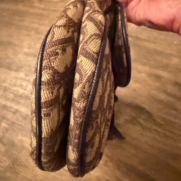 2000 Vintage Christian Dior Oblique Saddle Bag in brown canvas with leather trim - Picture 10 of 16